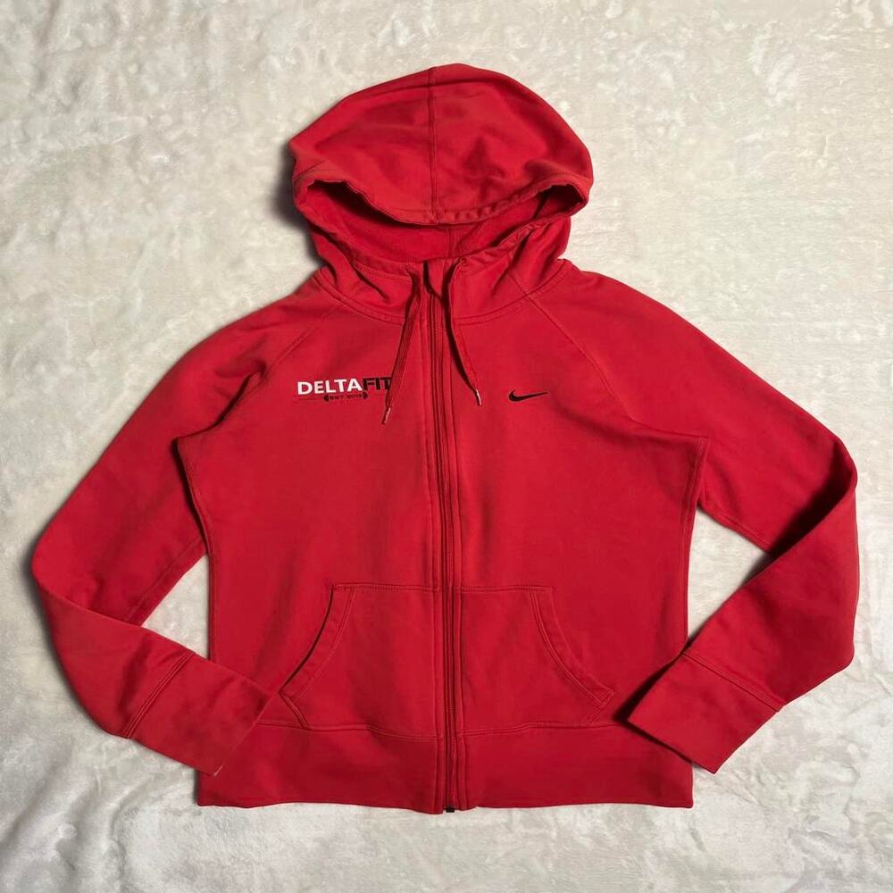 Nike Performance Hoodie Womens Small Therma Fit Full Zip Cowl Neck Hot Pink